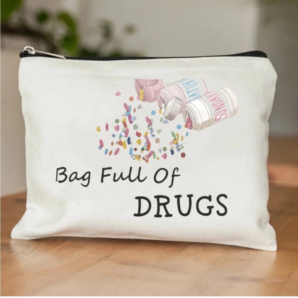Qty 1 Sublimation White Linen Makeup Bag DIY Heat Transfer Zipper Bag Travel